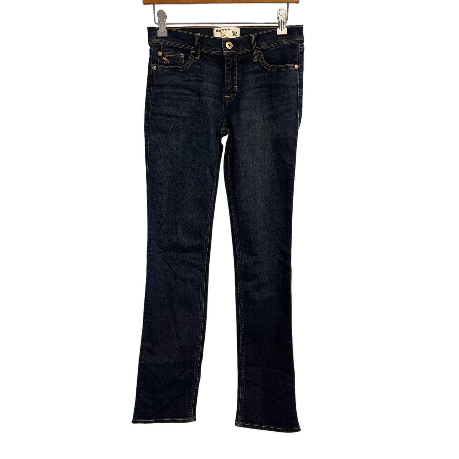Abercrombie Kids Dark Blue Straight Jeans Size 15/16 Pre-Owned